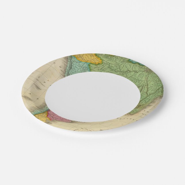 Map of South America 4 Paper Plate (Angled)