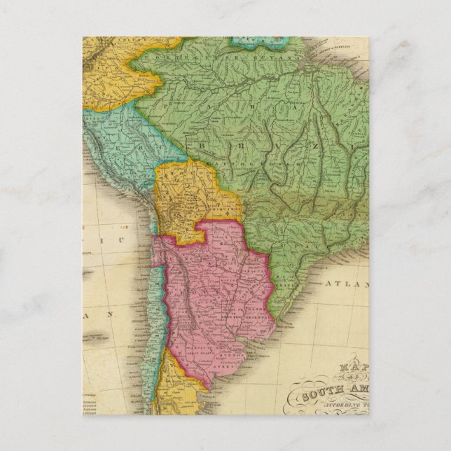 Map of South America 4 Postcard (Front)