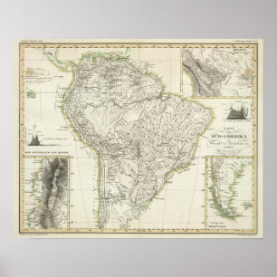 Map of South America 4 Poster