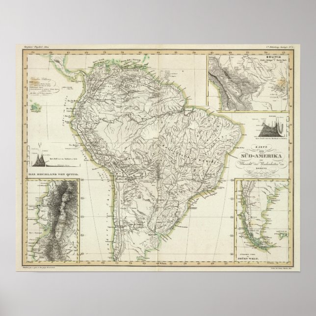 Map of South America 4 Poster (Front)