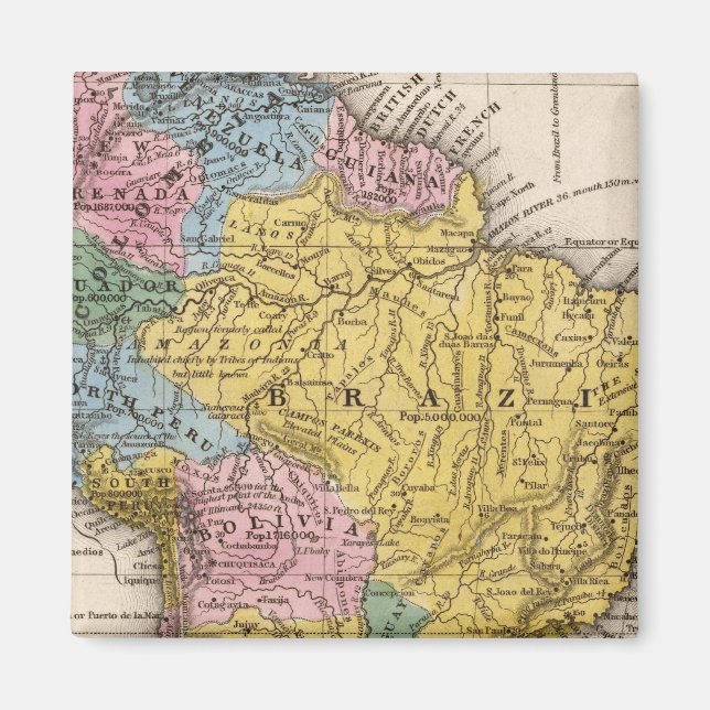 Map of South America 5 Magnet (Front)