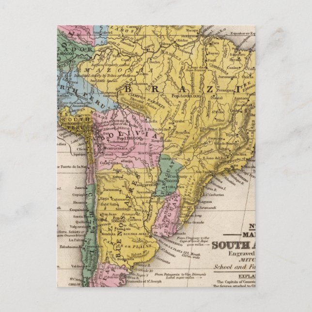 Map of South America 5 Postcard (Front)