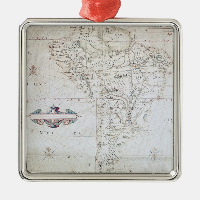 Map of South America Metal Tree Decoration (Front)