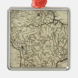 Map of South America Metal Tree Decoration
