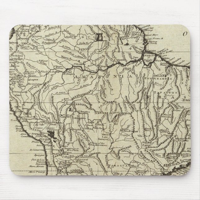 Map of South America Mouse Mat (Front)