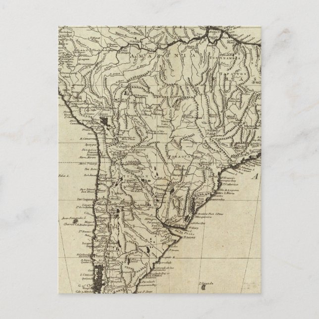 Map of South America Postcard (Front)