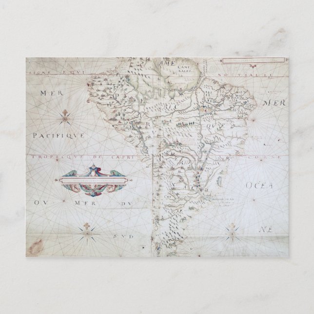 Map of South America Postcard (Front)