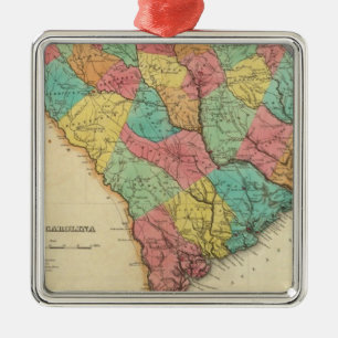Map Of South Carolina Metal Tree Decoration
