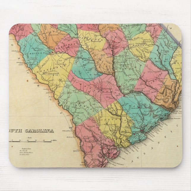 Map Of South Carolina Mouse Mat (Front)