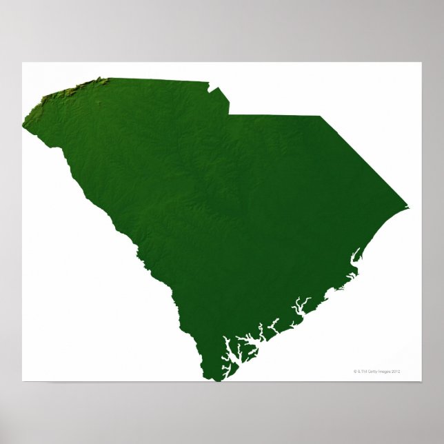 Map of South Carolina Poster (Front)