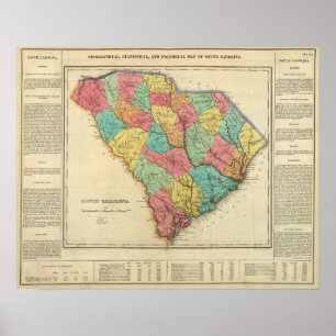 Map Of South Carolina Poster