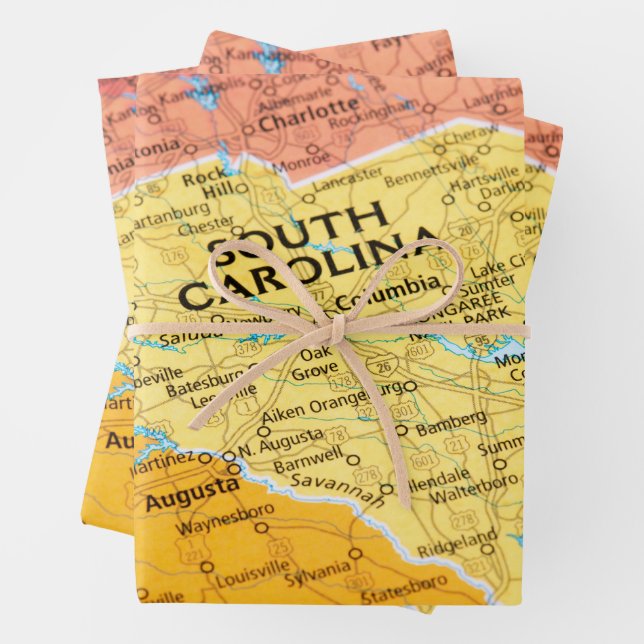 Map of South Carolina  Wrapping Paper Sheet (In situ)