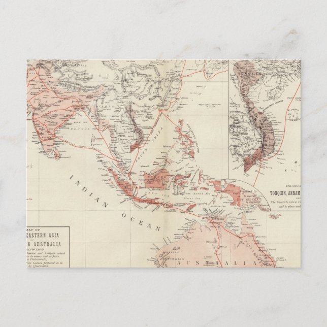 Map of South-East Asia & North Australia Postcard (Front)
