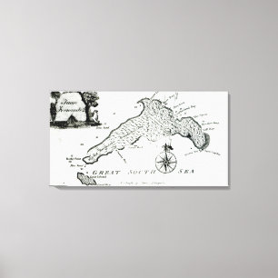 Map of South Pacific Island, 1800 Canvas Print