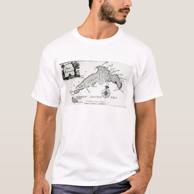 Map of South Pacific Island, 1800 T-Shirt (Front)