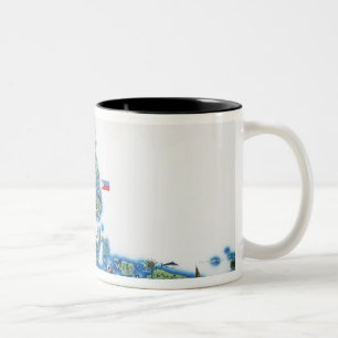 Map of southeastern Asia Two-Tone Coffee Mug