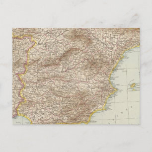Map of Spain and Portugal Postcard