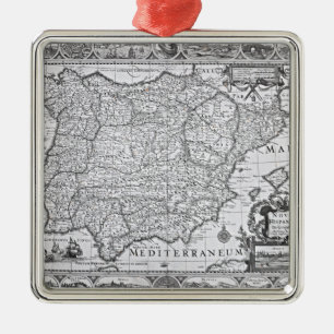 Map of Spain Metal Tree Decoration