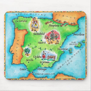 Map of Spain Mouse Mat