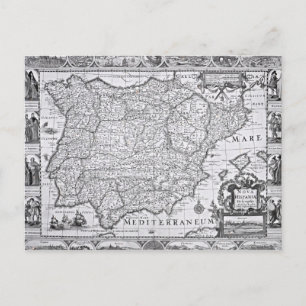 Map of Spain Postcard