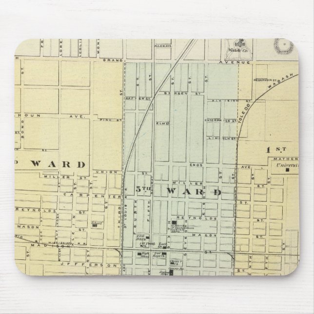 Map of Springfield City Mouse Mat (Front)