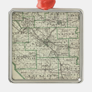 Map of St Clair County, Lebanon and Carlyle Metal Tree Decoration