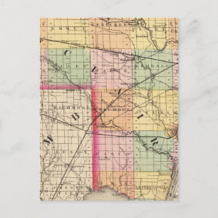 Map of St Clair County, Michigan Postcard