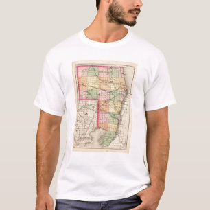 Map of St Clair County, Michigan T-Shirt