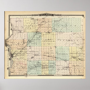 Map of St Croix County Poster