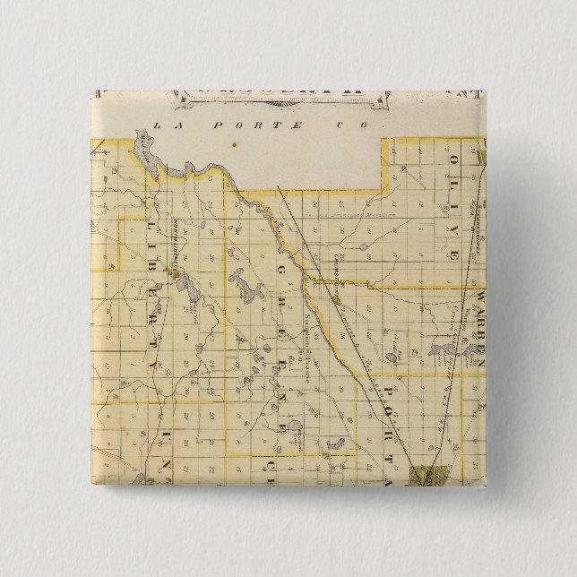 Map of St Joseph County 15 Cm Square Badge (Front)