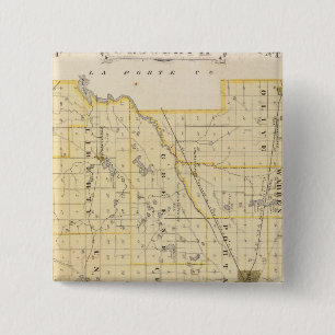 Map of St Joseph County 15 Cm Square Badge