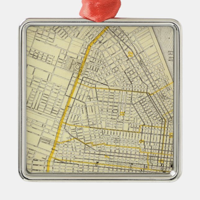 Map of St Louis City Metal Tree Decoration (Front)