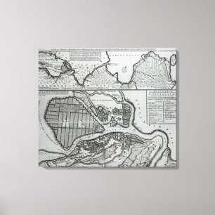 Map of St.Petersburg, c.1750 Canvas Print