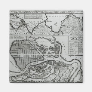 Map of St.Petersburg, c.1750 Magnet