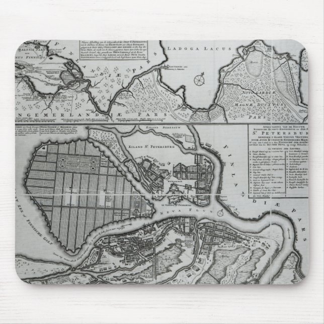 Map of St.Petersburg, c.1750 Mouse Mat (Front)