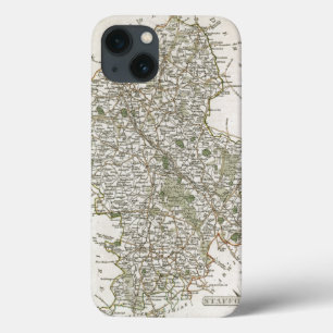 MAP OF STAFFORDSHIRE, 1793 iPhone 13 CASE