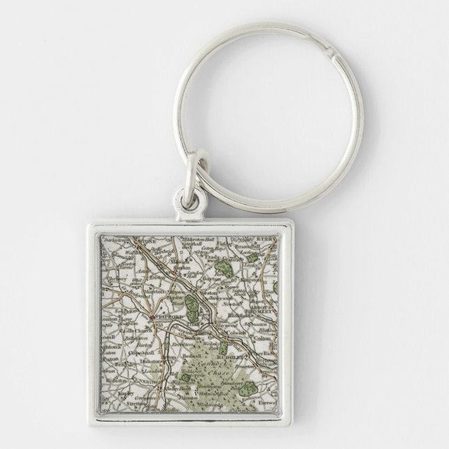 MAP OF STAFFORDSHIRE, 1793 KEY RING (Front)