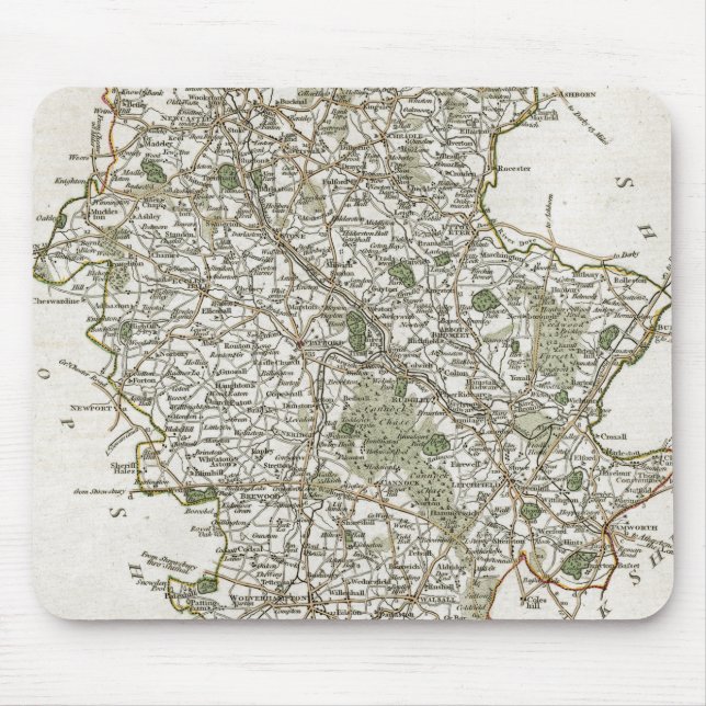 MAP OF STAFFORDSHIRE, 1793 MOUSE MAT (Front)
