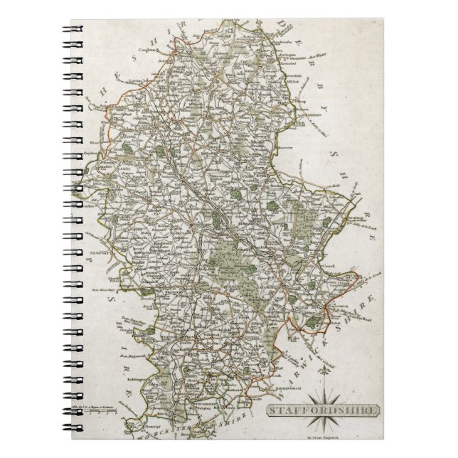 MAP OF STAFFORDSHIRE, 1793 NOTEBOOK (Front)