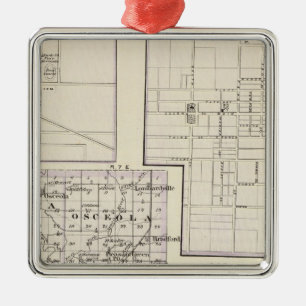 Map of Stark and west part of Marshall counties Metal Tree Decoration