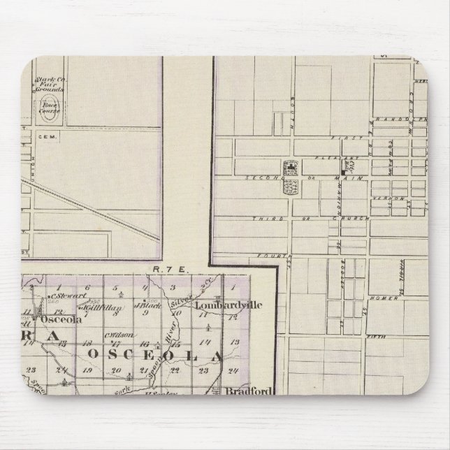 Map of Stark and west part of Marshall counties Mouse Mat (Front)