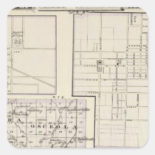 Map of Stark and west part of Marshall counties Square Sticker