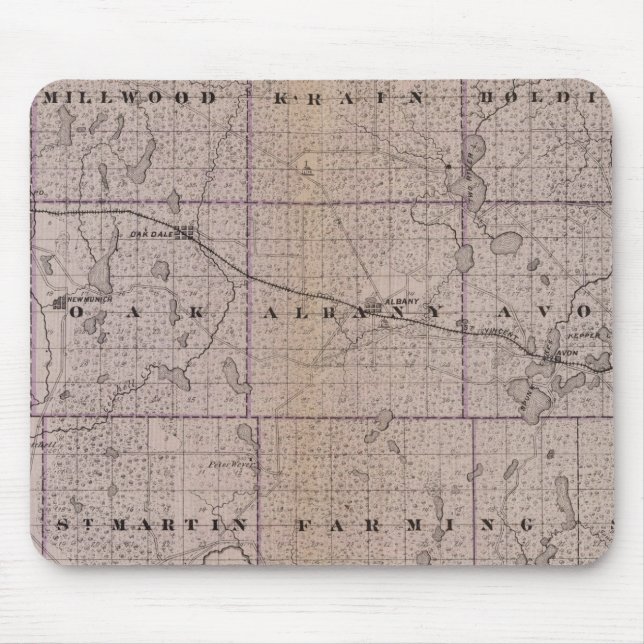 Map of Stearns County, Minnesota Mouse Mat (Front)