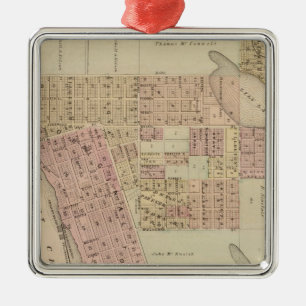 Map of Stillwater, Washington County, Minnesota Metal Tree Decoration