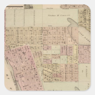 Map of Stillwater, Washington County, Minnesota Square Sticker