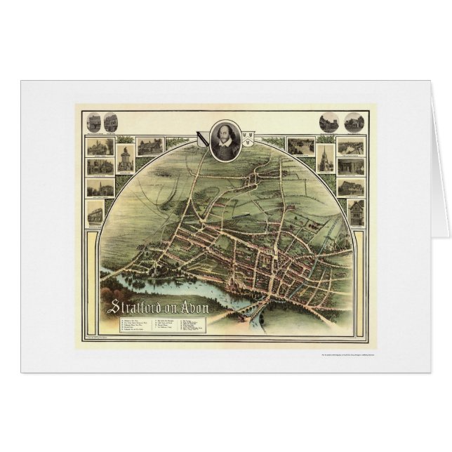 Map of Stratford on Avon, England by Brown 1908 (Front Horizontal)