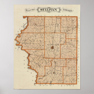 Map of Sullivan County Poster