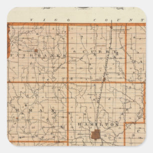 Map of Sullivan County Square Sticker