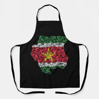 Map of Suriname, Polygonal mesh line map Apron