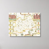 Map of Surrey, engraved by Jodocus Hondius